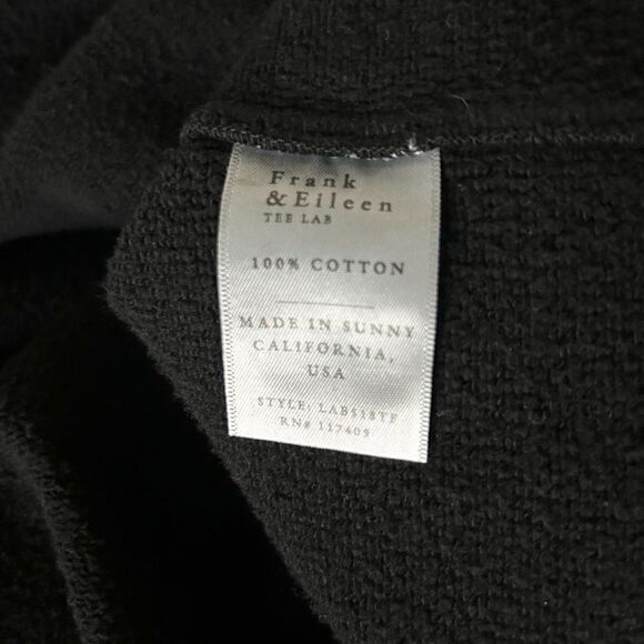 Frank & Eileen Effie Long-Sleeve Funnel Neck Capelet Black Triple Fleece Size L - Picture 5 of 5